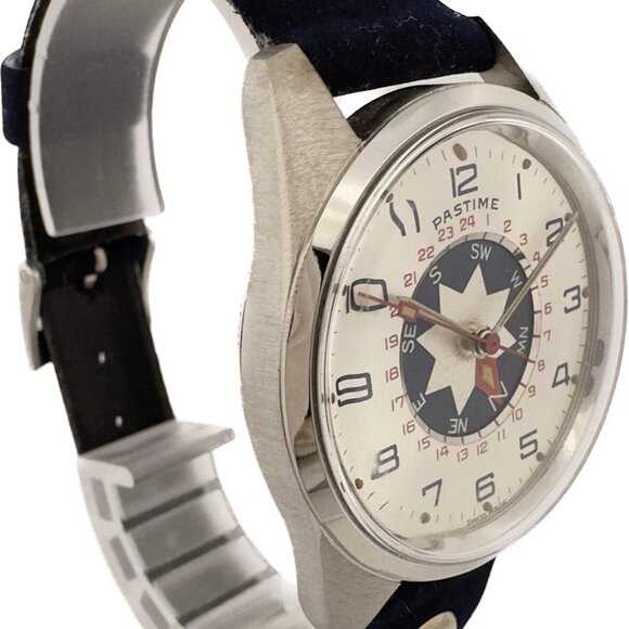 Vintage Pastime Revue Thommen GMT 24Hour Compass Men\'s Mechanical Wristwatch NOS main image 6